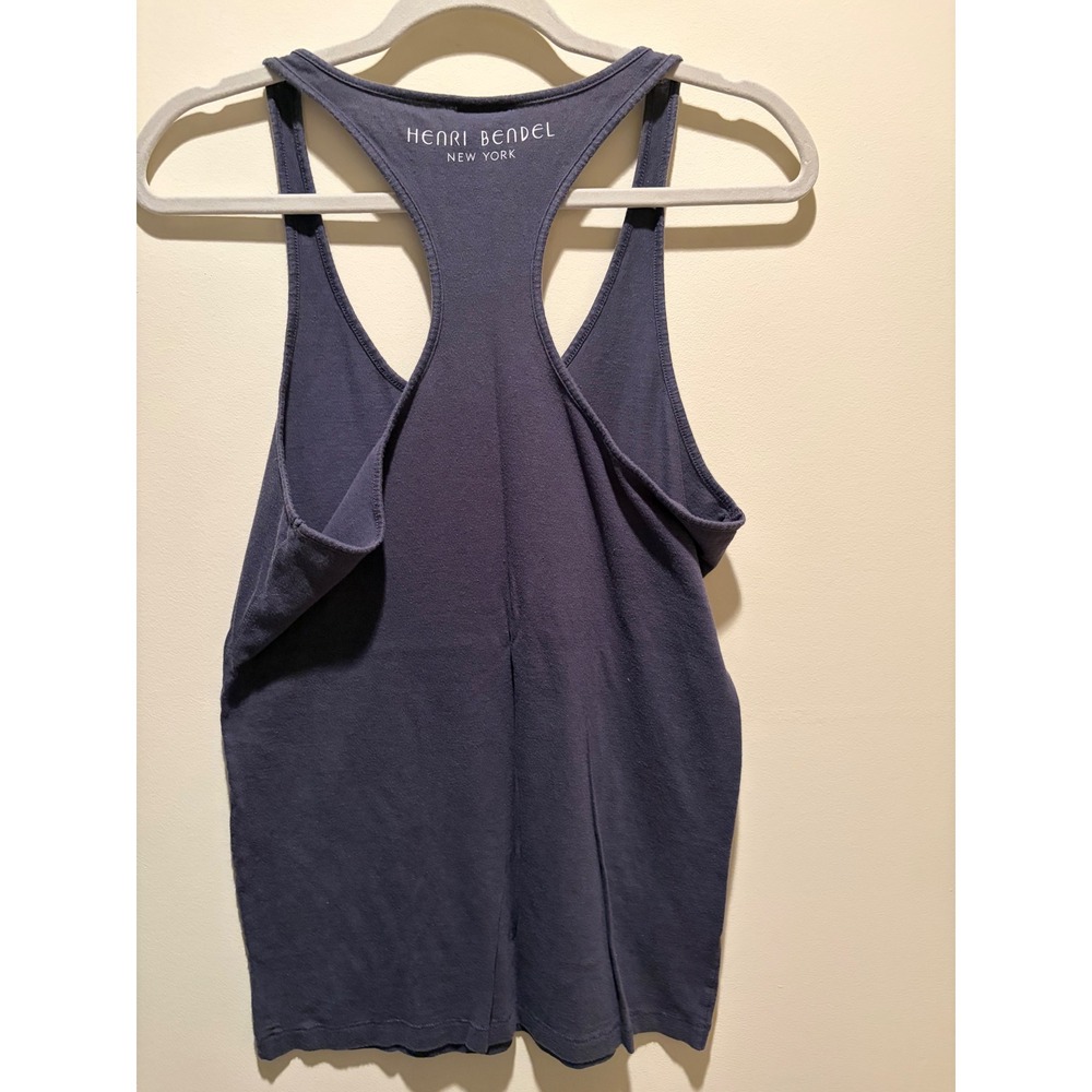 Henri Bendel Sugarpova Lip Logo Racerback Tank Top Navy Blue Large L - Picture 3 of 7